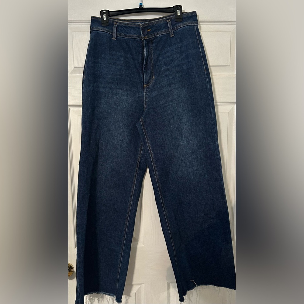 Women’s Dark Blue High-Waist Straight Jeans